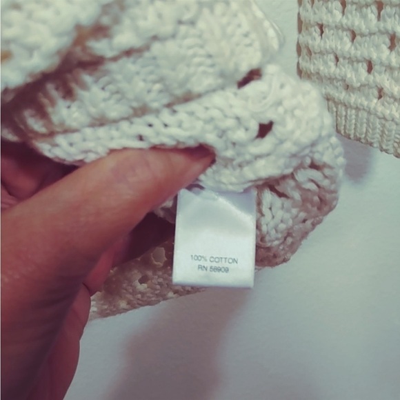 🌺Chelsea & Violet Cream Pullover Open Weave Sweater Size S🌺 - Picture 3 of 4